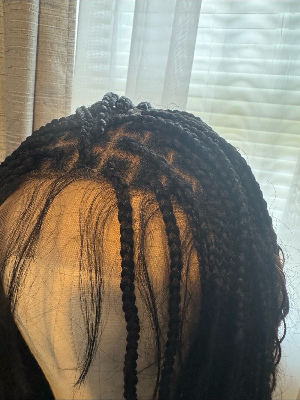 Style 28” Goddess Braid Wig | Human Hair Curls | Lace-front Wig - Picture 4 of 8